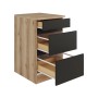 Optifit Küchenunterschrank Noah420 mit 3 Auszügen, Anthrazit und Wildeiche Dekor.