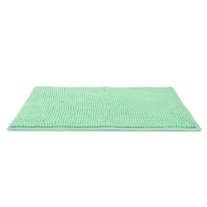 Hellgrüner Beautissu BeauMare WR Badteppich 70x120cm. Flauschiger, rutschfester Chenille Vorleger für Bad und WC.
