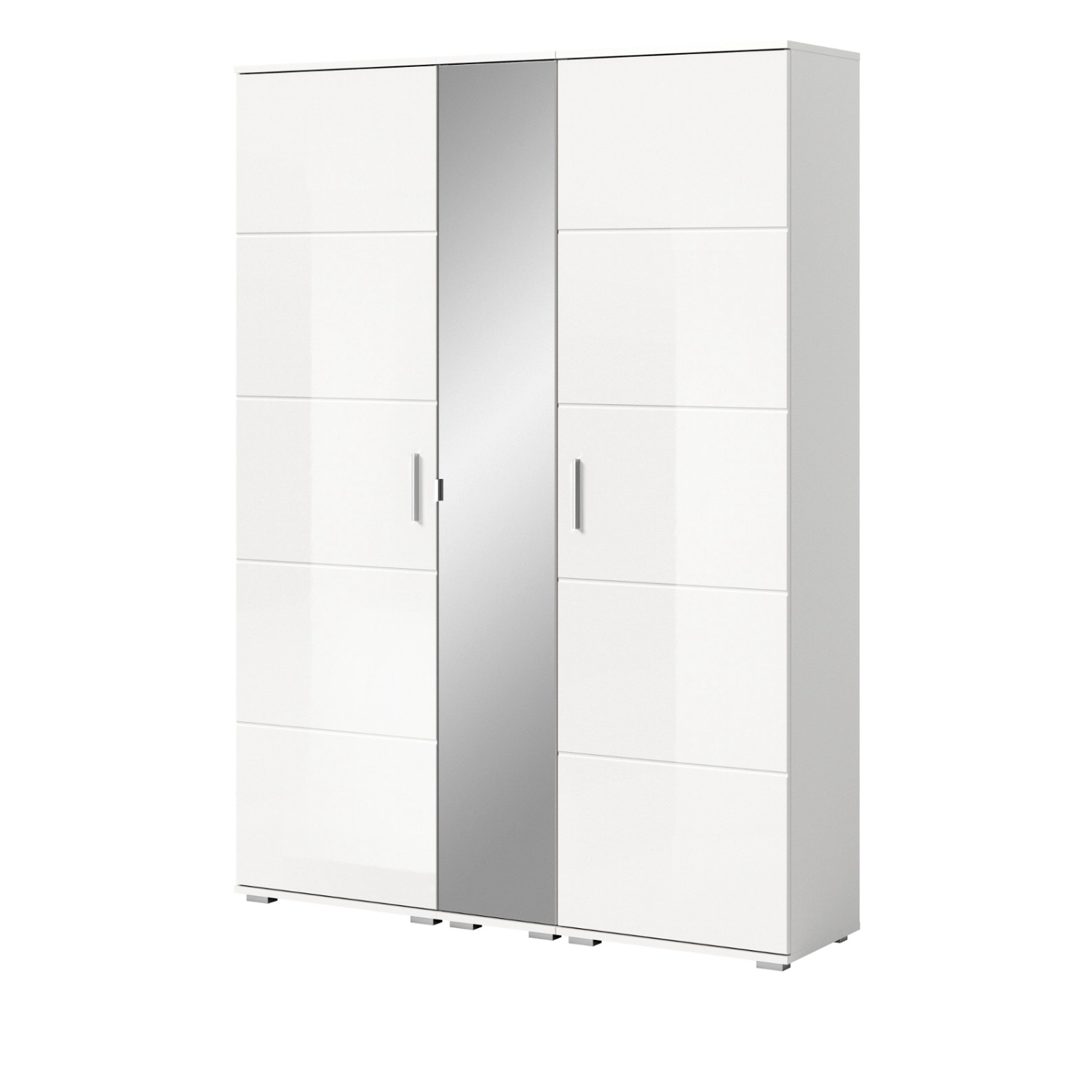 Inn.Furn Garderoben-Set Weiß Hochglanz 3-teilig 140 cm mit 12 Fächern Grazi günstig online kaufen