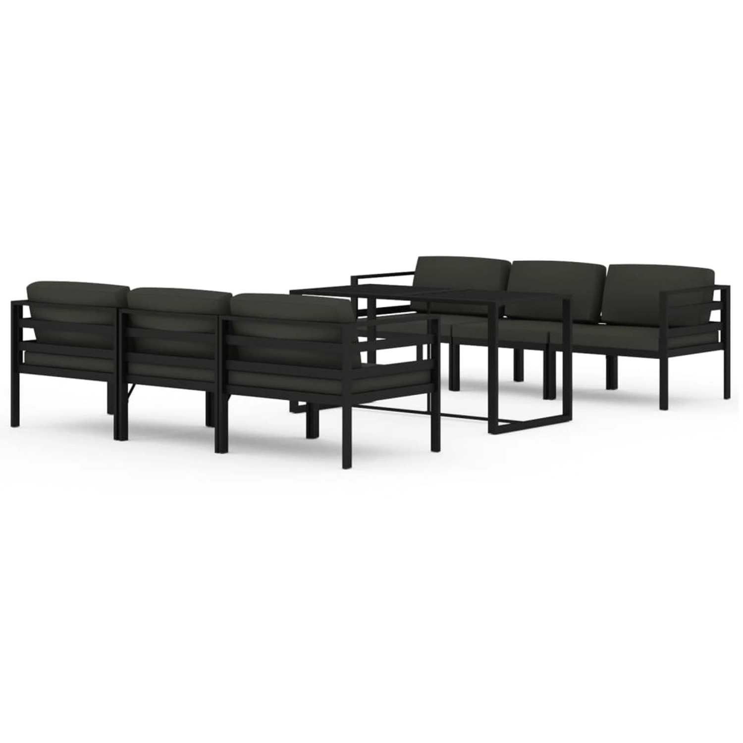 Thumbnail - vidaXL 7-tlg Garten-Lounge-Set mit Kissen Aluminium Anthrazit Modell 11