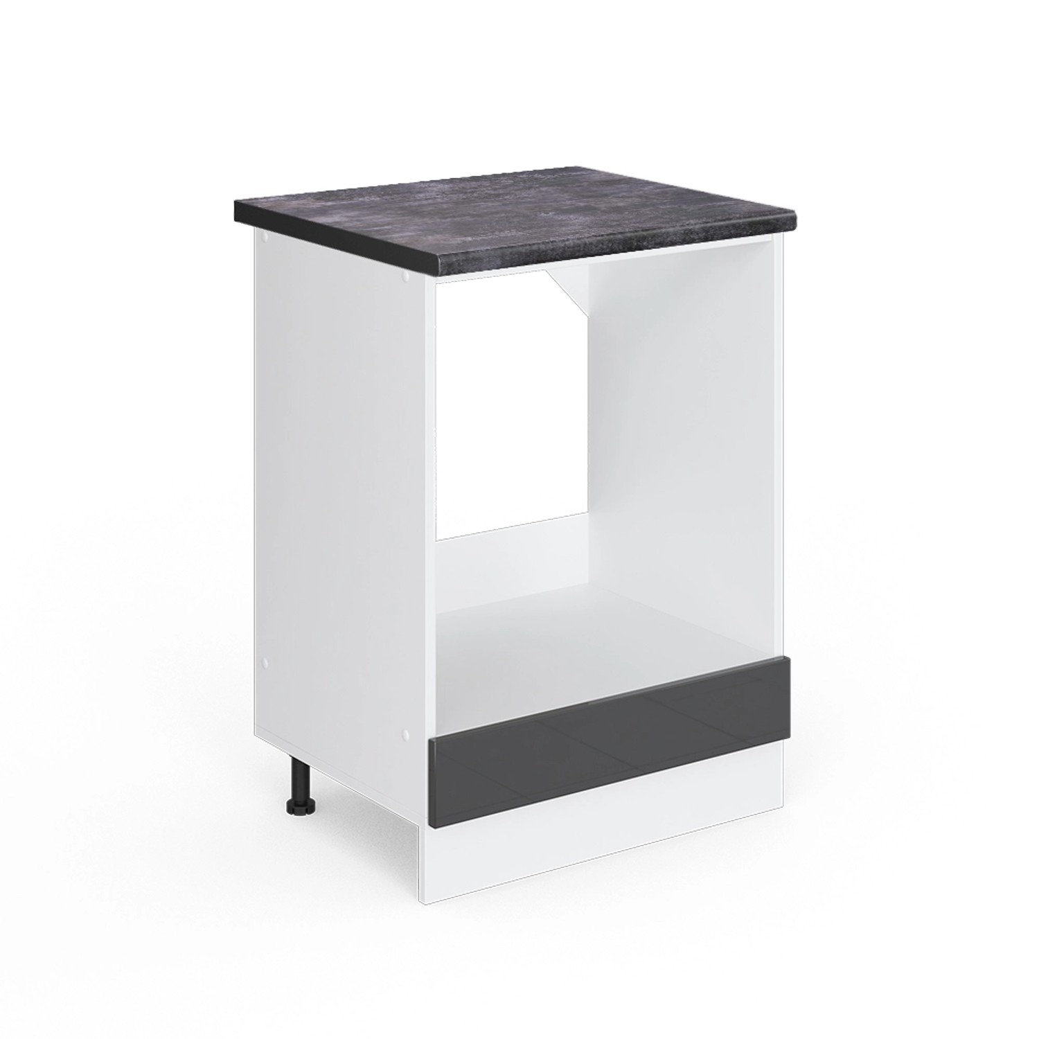 Vicco Herdumbauschrank R-Line Anthrazit Hochglanz/Weiß 60 cm AP Anthrazit günstig online kaufen