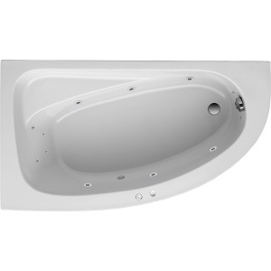 Ottofond Whirlpool Marina, Eck-Badewanne mit Massagedüsen, 160x90 cm, Weiß.