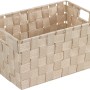 Beiger Wenko Aufbewahrungskorb Adria Größe S aus geflochtenem Kunststoff.
