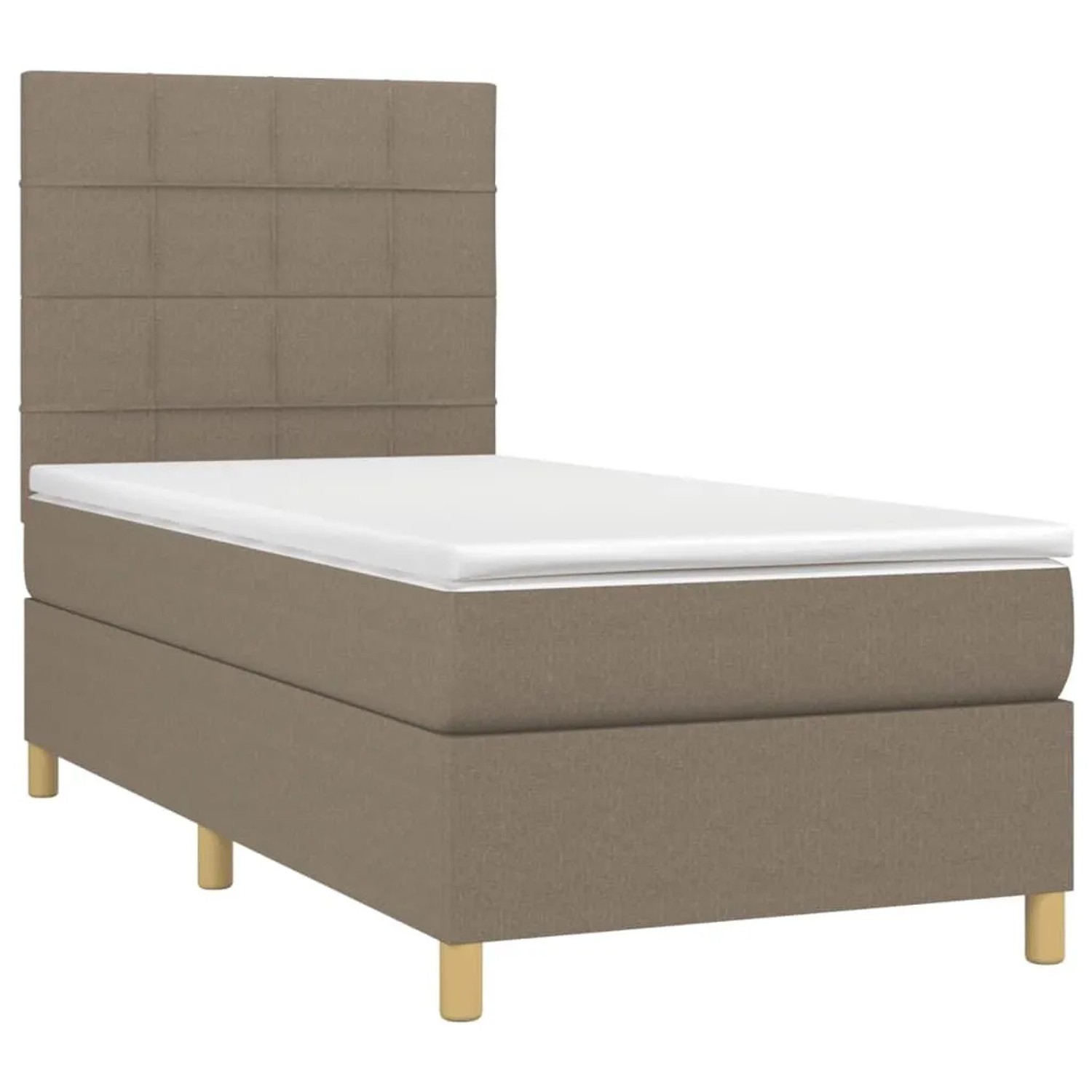 vidaXL Boxspringbett mit Matratze & LED Taupe 90x200 cm Stoff 3135409 günstig online kaufen