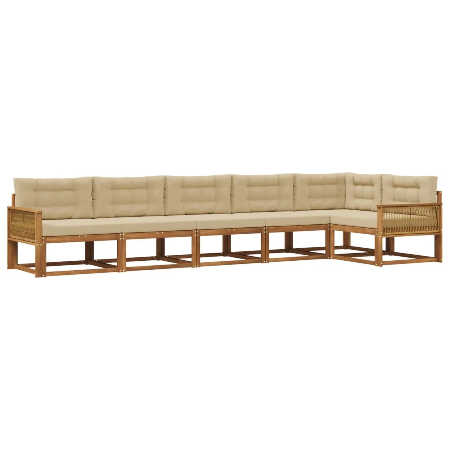 vidaXL Outdoor-Sofagarnitur mit Kissen 6 Stk Natur und Beige 3382611