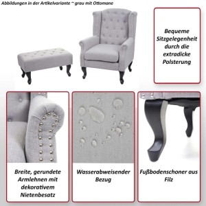 MCW Relaxsessel Oxford Dunkelgrau ohne Ottomane