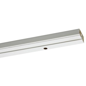 Weiße Gardinia Vorhangschiene GE1, 1-läufig, 150 cm, mit vorgebohrten Löchern.