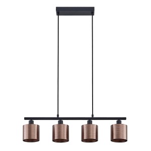 Lindby Pendelleuchte Joudy 9627438 Modern in Bronze aus Metall 4-flammig E14 Wohnzimmerleuchte
