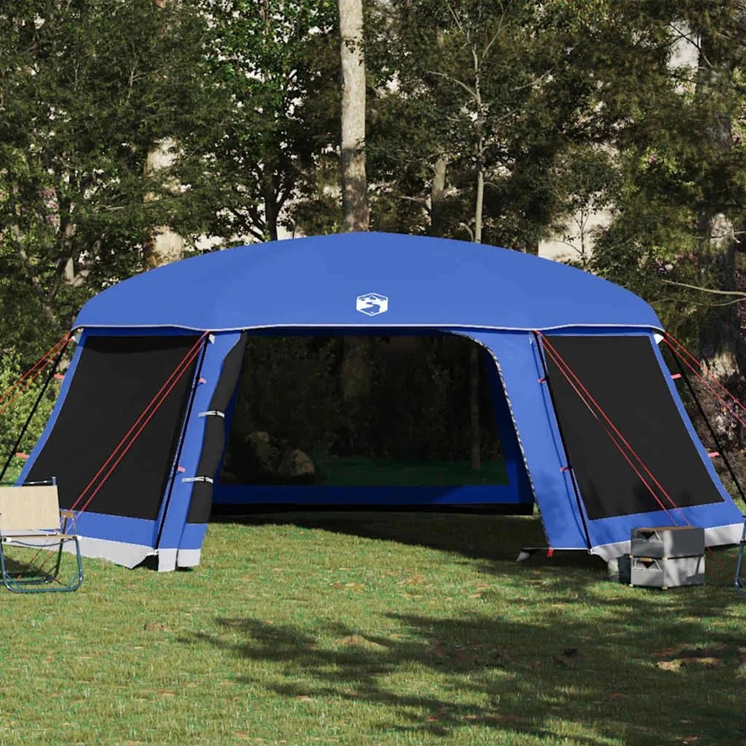vidaXL Poolzelt mit Abnehmbarem Überzelt Netzwänden Azurblau 670x590cm 4100631_5