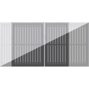 Squadra Alu Doppeltor für Sichtschutzzaun, individuell anpassbar.