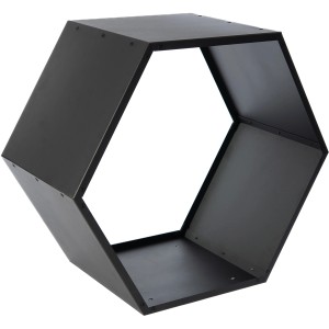 Schwarzes Westmann Stahl Kaminholzregal Biene in Wabenform, 88x45x77 cm.