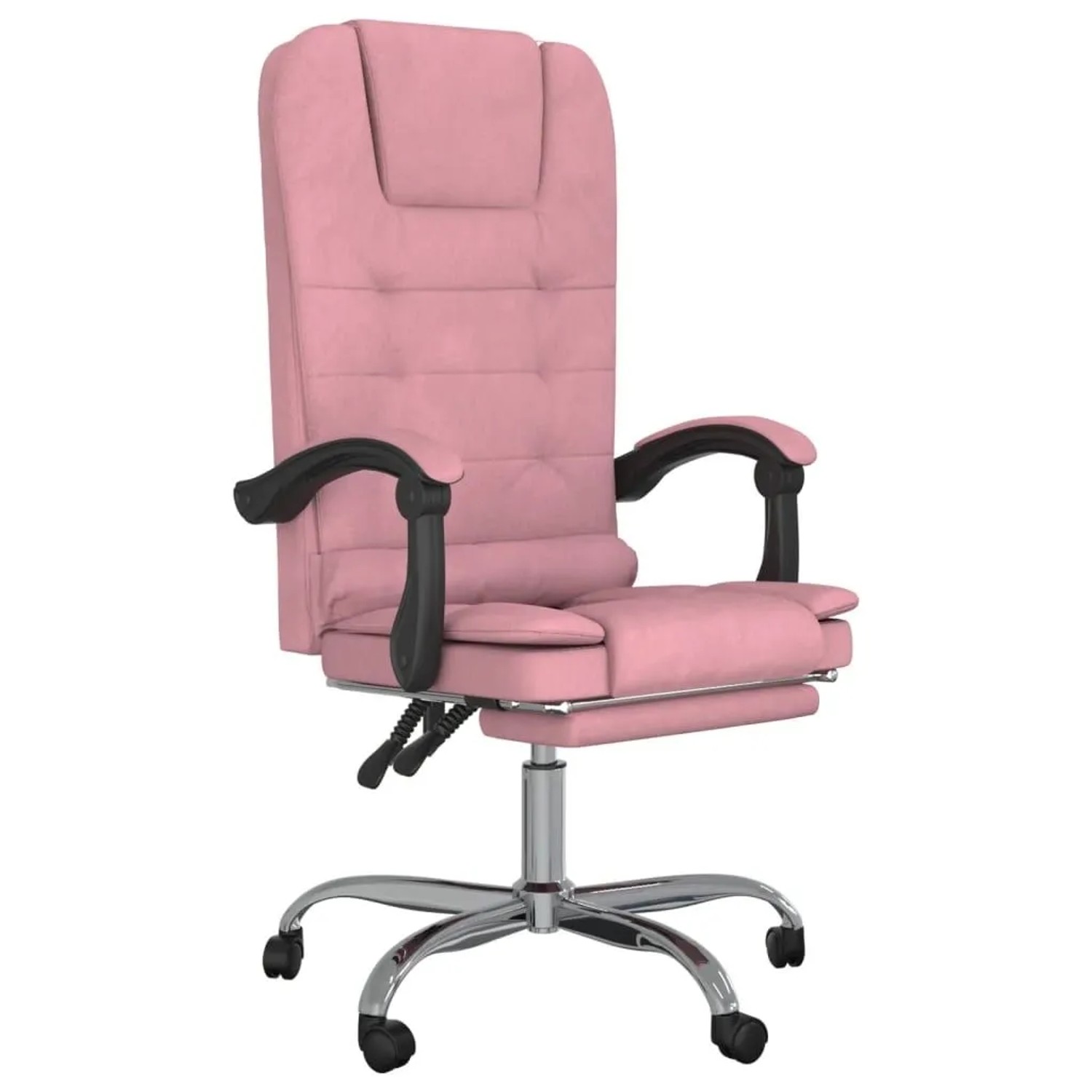 vidaXL Bürostuhl mit Massagefunktion Rosa Samt 349665