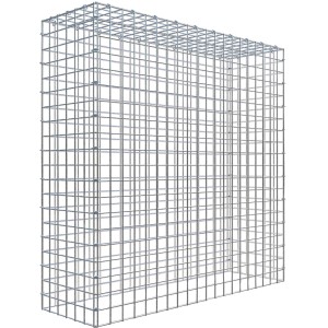 Gabiona Anbaukorb 100x100x30cm, Maschenweite 5x5cm, aus galvanisiertem Drahtgitter.
