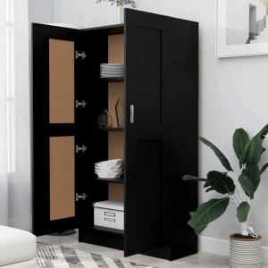 vidaXL Bücherregal Schwarz 82,5x30,5x150 cm Holzwerkstoff 802724