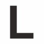 Schwarzer Aufkleber "L", 6 cm hoch, aus PVC-Folie für Schilder.