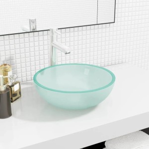 vidaXL Waschbecken Hartglas 35x12 cm Matt 345240