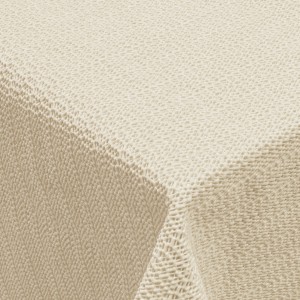 Rechteckige Garten-Tischdecke, 130x160 cm, creme, mit dezenter Struktur.