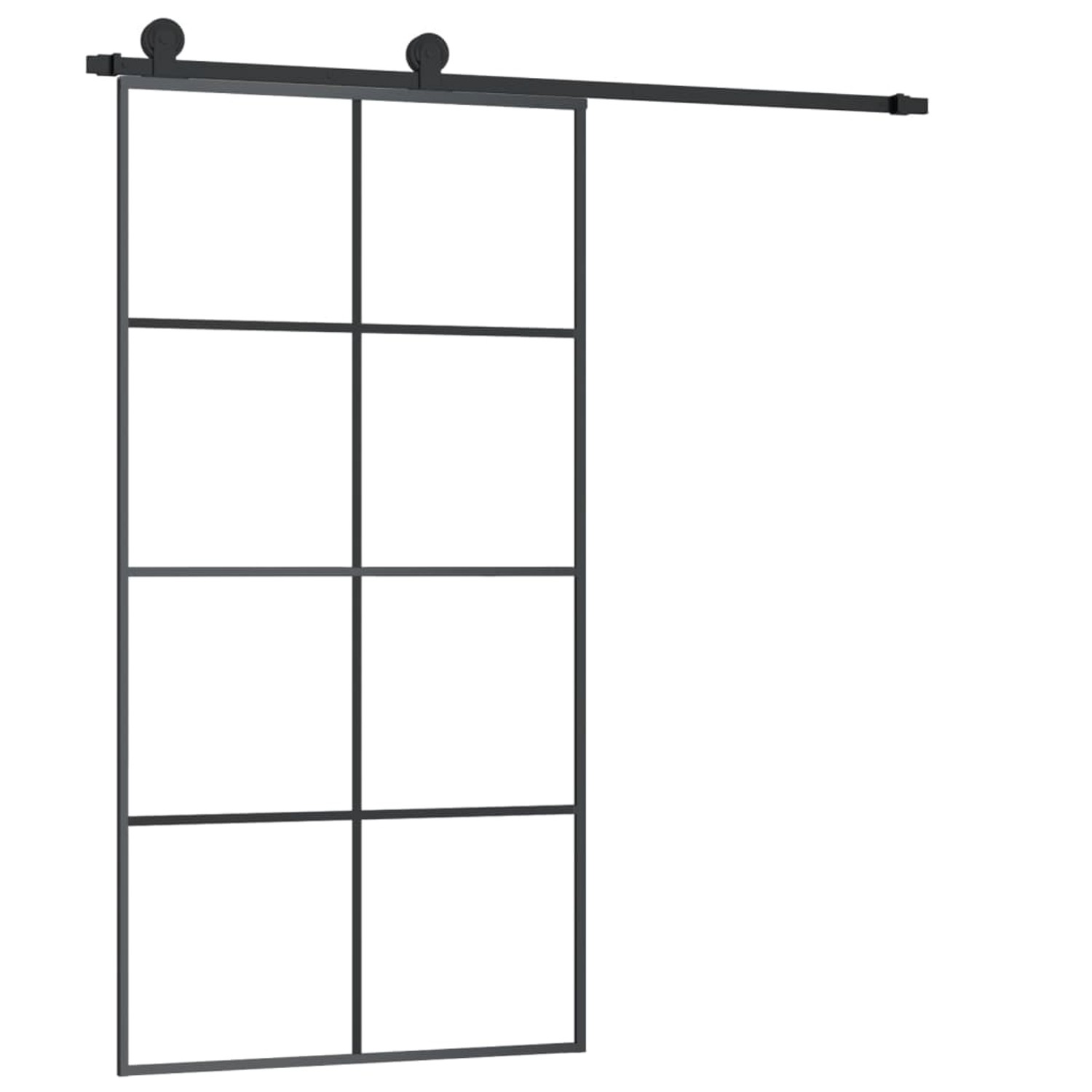vidaXL Schiebetür mit Beschlag 102,5x205 cm ESG-Glas & Aluminium 3152143 günstig online kaufen