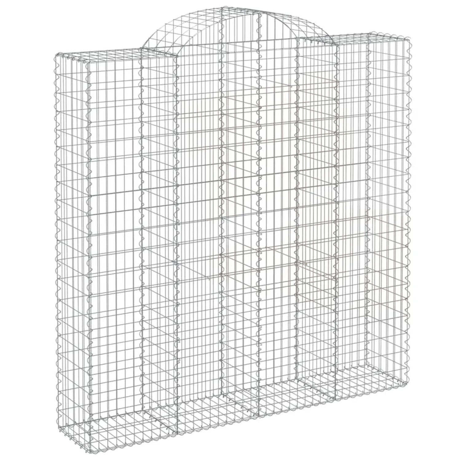vidaXL Gabionen mit Hochbogen 2 Stk 200x50x200/220cm Verzinktes Eisen 3146425