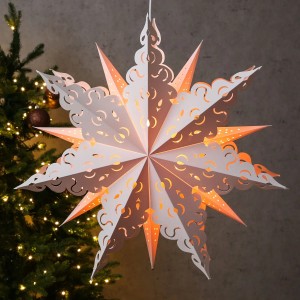 Marelida Papierstern Crystal Weihnachtsstern Faltstern Leuchtstern D  62cm Inkl Kabel