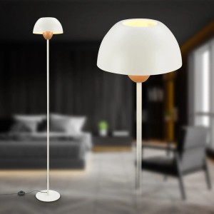 Elegante Brilo Stehleuchte Gryde in Warmgrey-Coffee mit Fußtaster, 155,5 cm hoch.