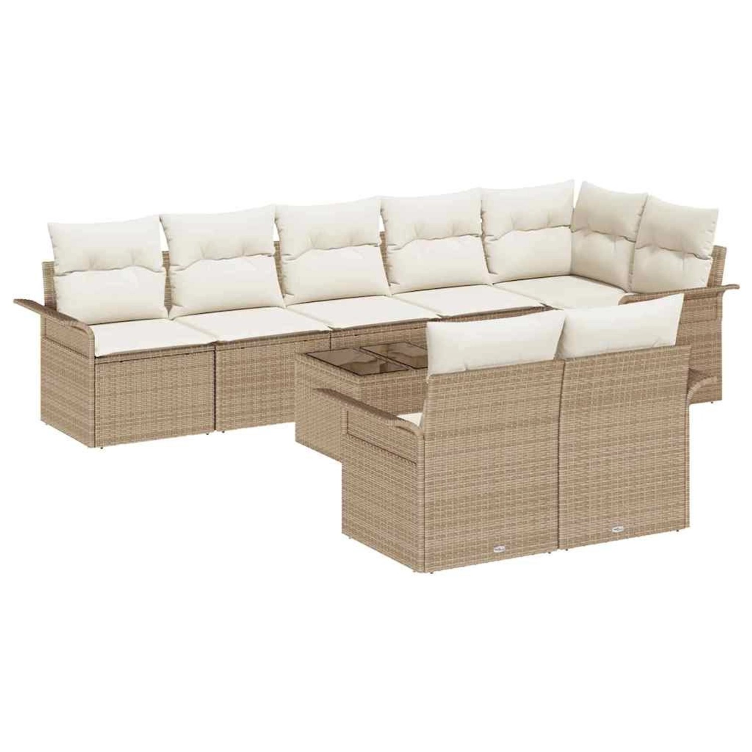 vidaXL 9-Teiliges Gartensofaset mit Kissen in Braun aus Poly Rattan 3354090 günstig online kaufen