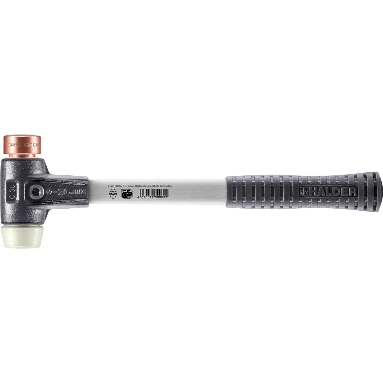Halder Simplex Schonhammer Ø 30 mm Kupfer   Nylon mit Verstärktem Tempergus günstig online kaufen