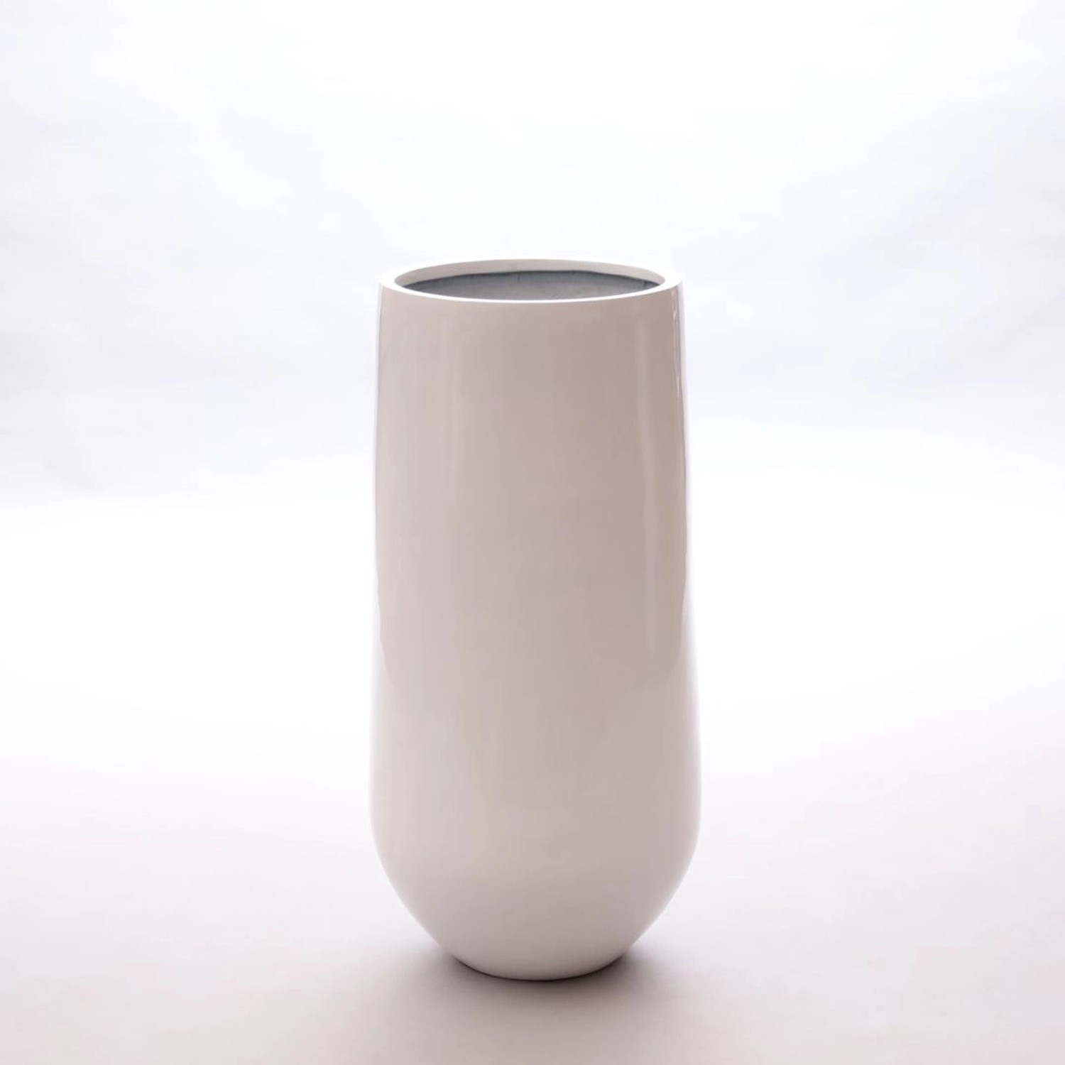 Elegant Einrichten Pflanzkübel Fiberglas Rund-Konisch D25xH55cm Hochglanz-W günstig online kaufen