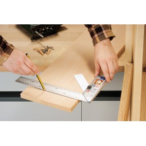 LUX Winkel mit Zunge 300 mm Comfort beim Anzeichnen von Holz.