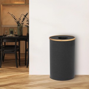 Relaxdays Pfandflaschen Sammelbehälter Baumwolle Bambus Fiberglas Schwarz Waschbar 75 cm x 40 cm 1,3 kg