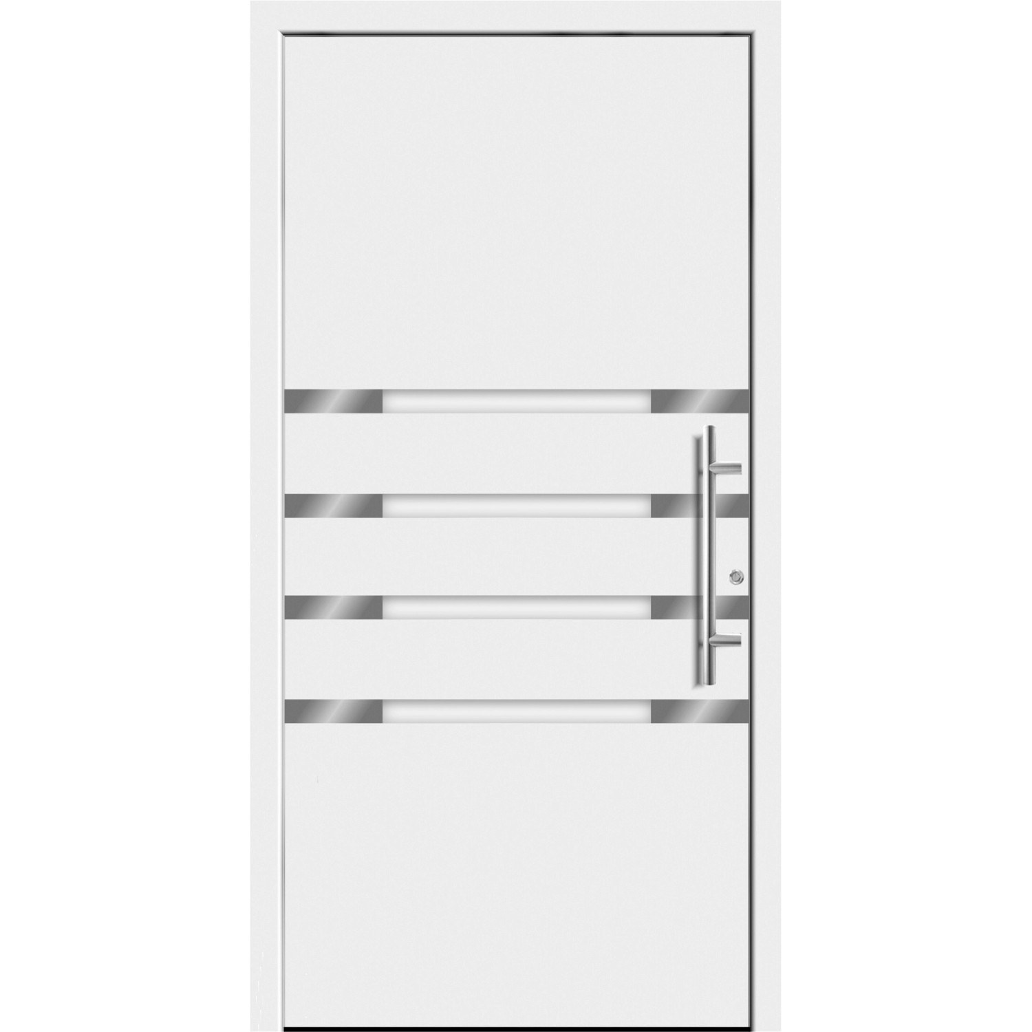 Aluminium-Haustür Moderno M450/B 110 x 210 cm Weiß Anschlag Rechts günstig online kaufen