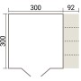 Grundriss Weka Gartenhaus Killarney mit Mülltonnenbox, 300x300 cm.