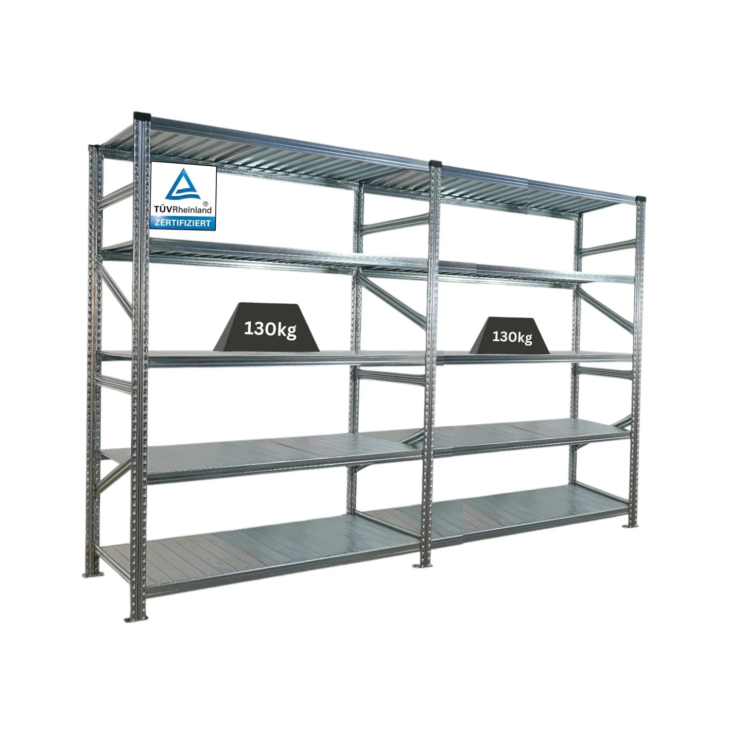 PROREGAL Fachbodenregal Stecksystem Proximo Grundregal HxBxT 200 x 150 x 40 cm 10 Ebenen Fachlast 180 kg Beidseitig Verzinkt