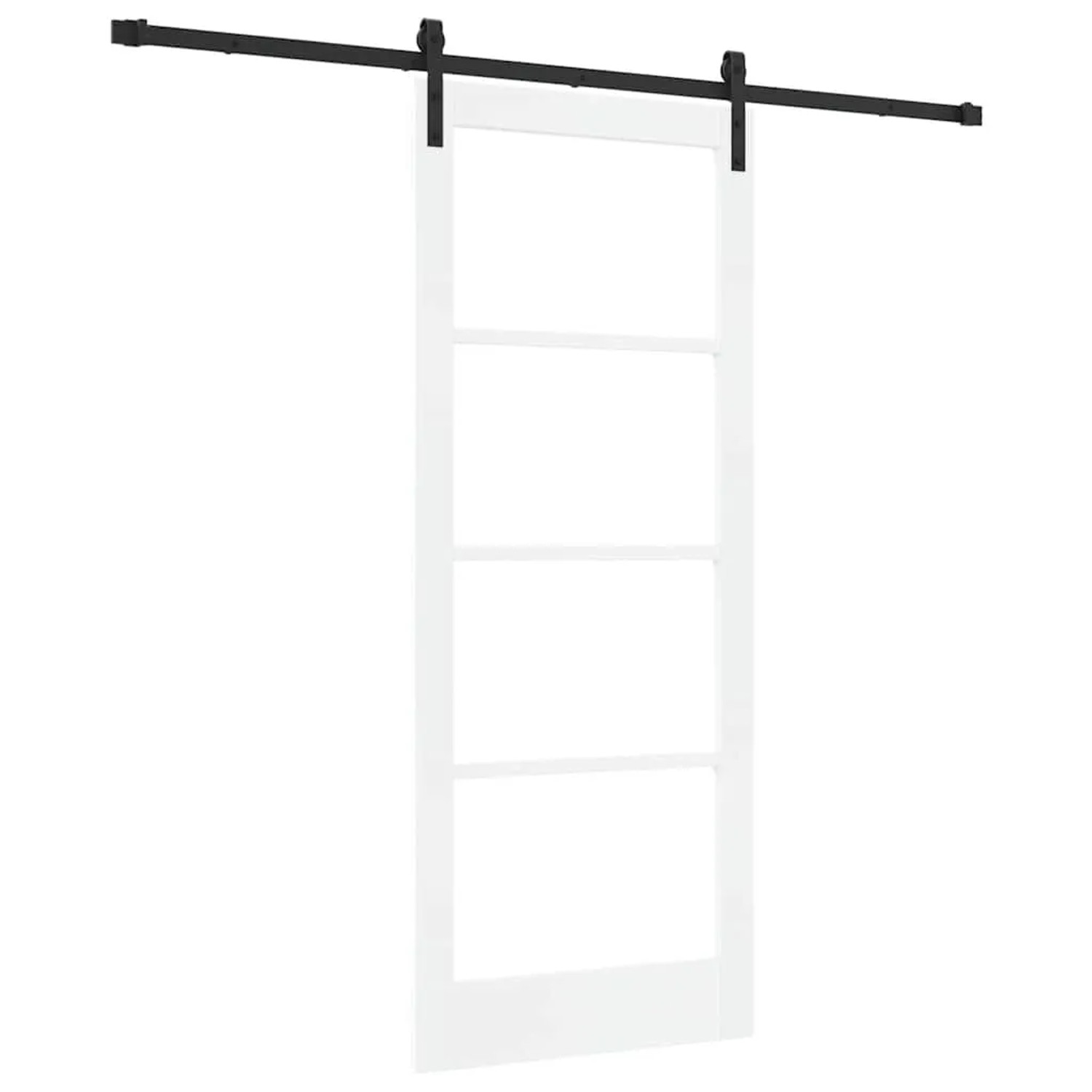 vidaXL Schiebetür ORKDAL Weiß 83 x 202 cm Massivholz Kiefer und Glas 3331970