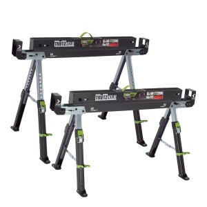 2er-Set TRUTZHOLM Sägeböcke Deluxe, 9-fach höhenverstellbar, Stahl, bis 1300 kg belastbar.