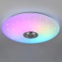 Weiße LED Deckenleuchte Musica mit Farbwechsel und Bluetooth Lautsprecher.