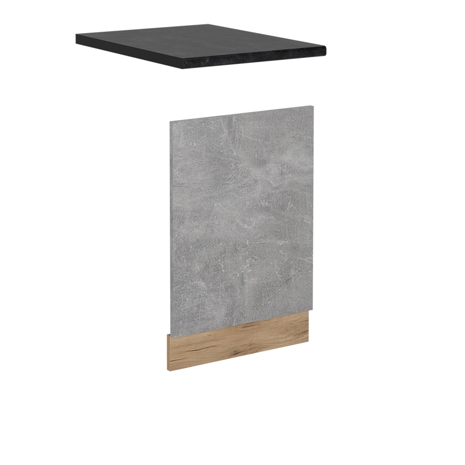 Vicco Geschirrspülblende R-Line Geschirrspüler Fronttür Beton 45 cm AP Anth günstig online kaufen
