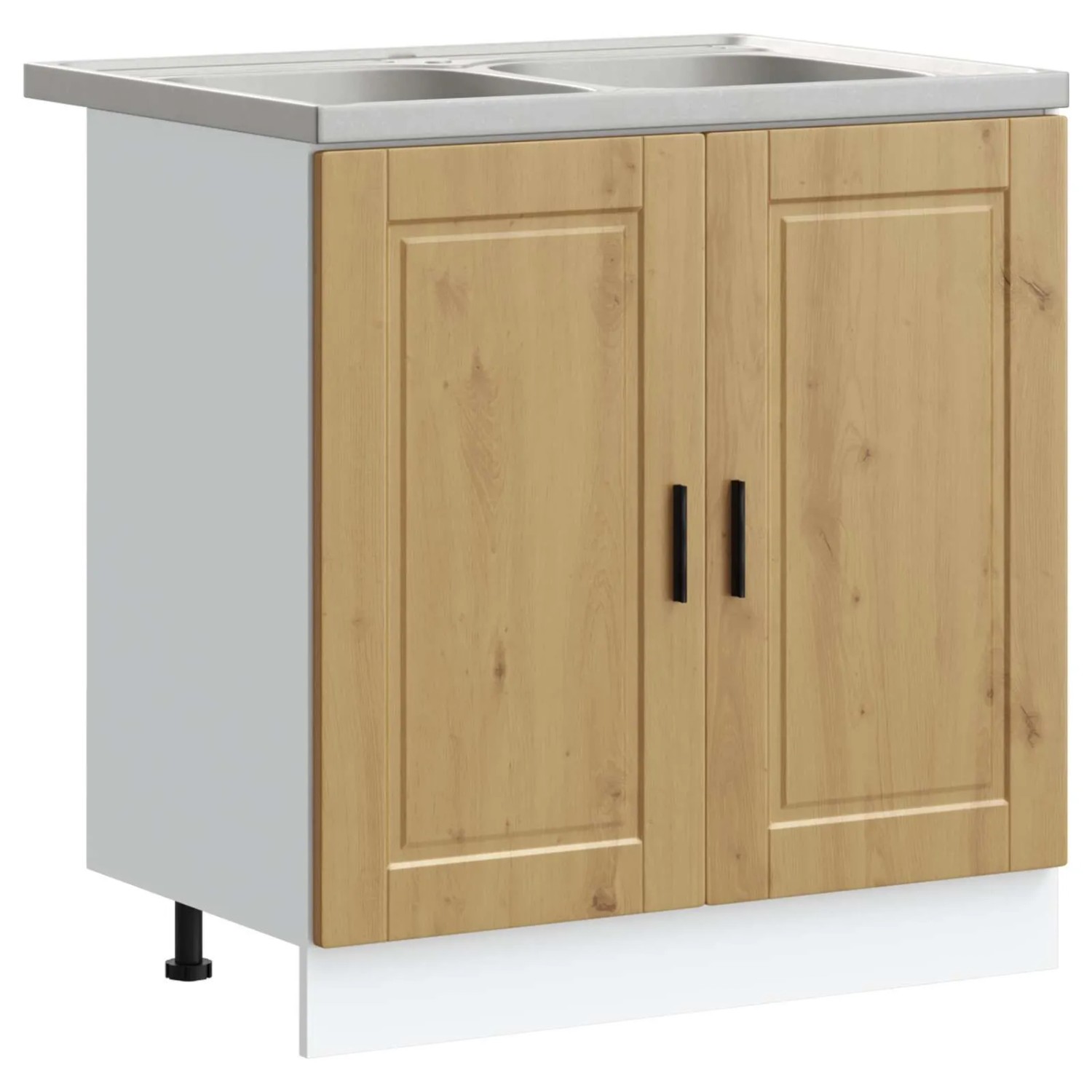vidaXL Waschbecken-Unterschrank Porto 2 Stk Braun Holzwerkstoff 3315030