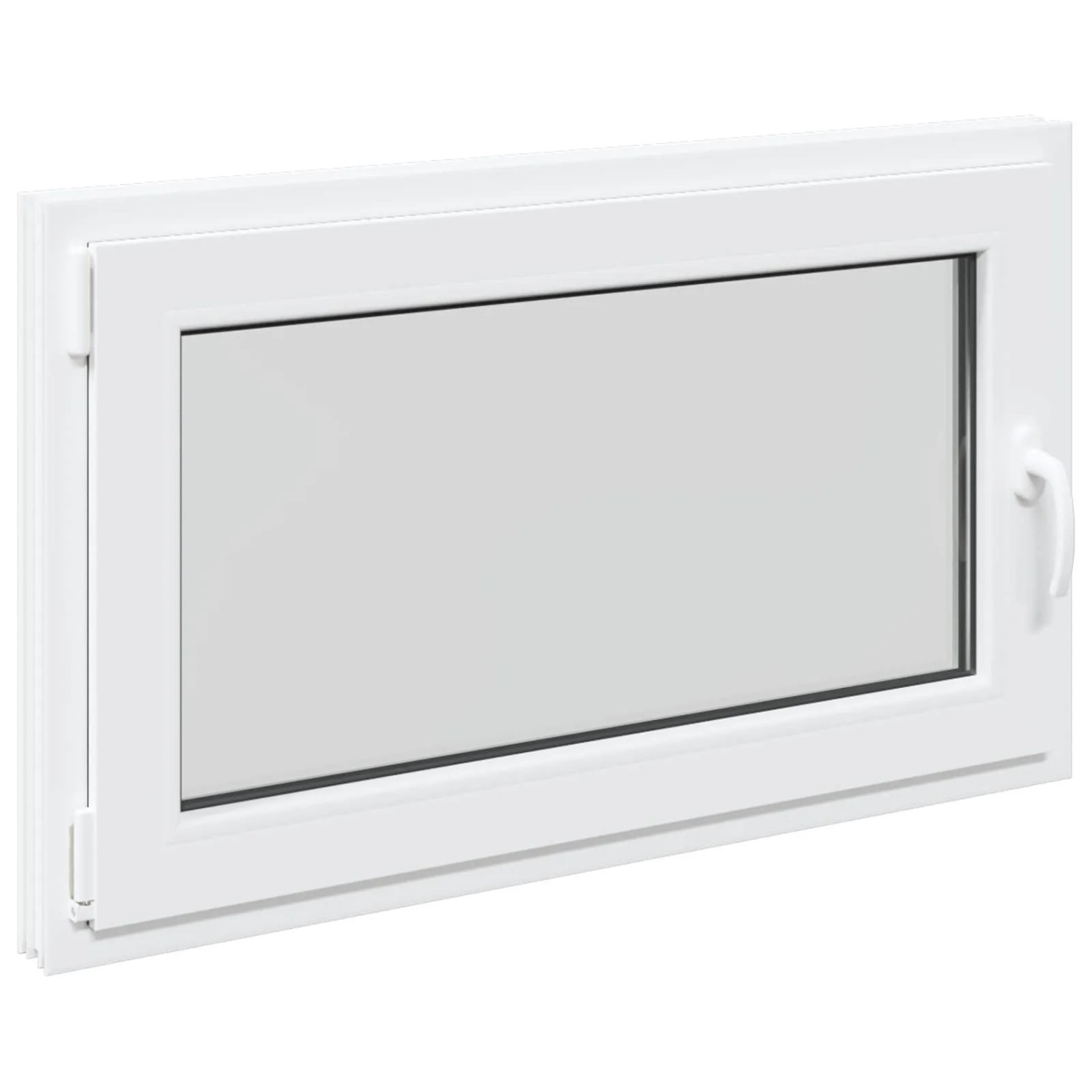 vidaXL Kellerfenster RISOR Weiß 100 x 70 cm PVC und Glas 42047212
