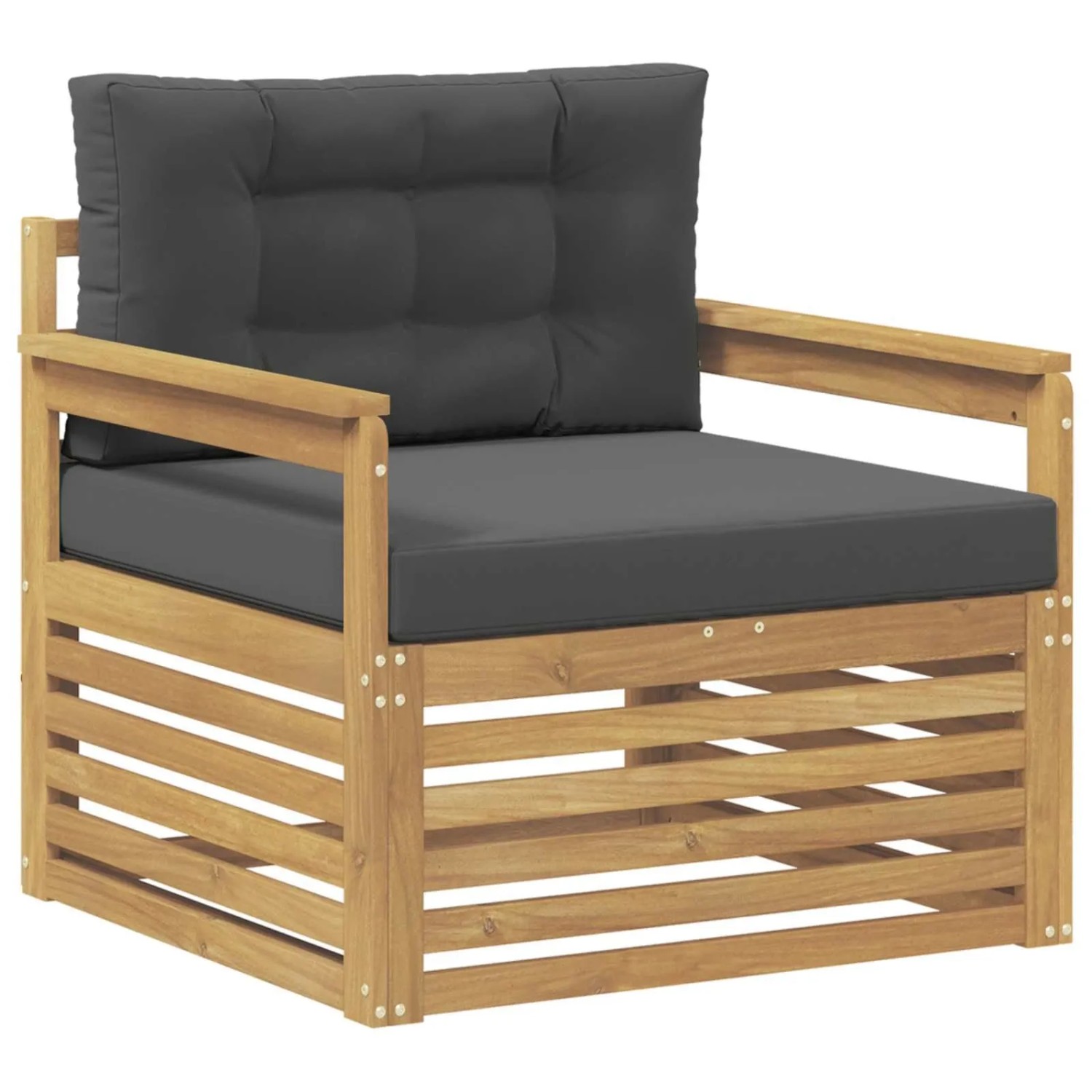 vidaXL Outdoor-Sofa Polyester Weiß und Anthrazit 3439124