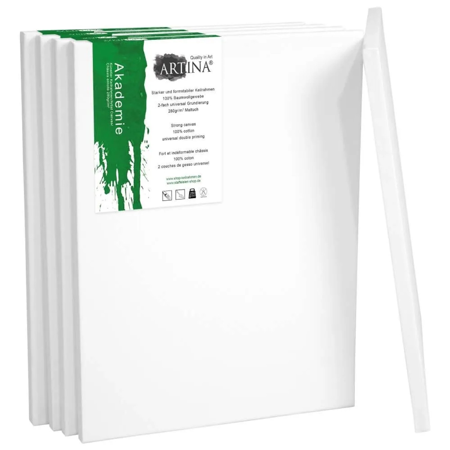 Artina Keilrahmen Leinwand Akademie 30x30cm 5er Set