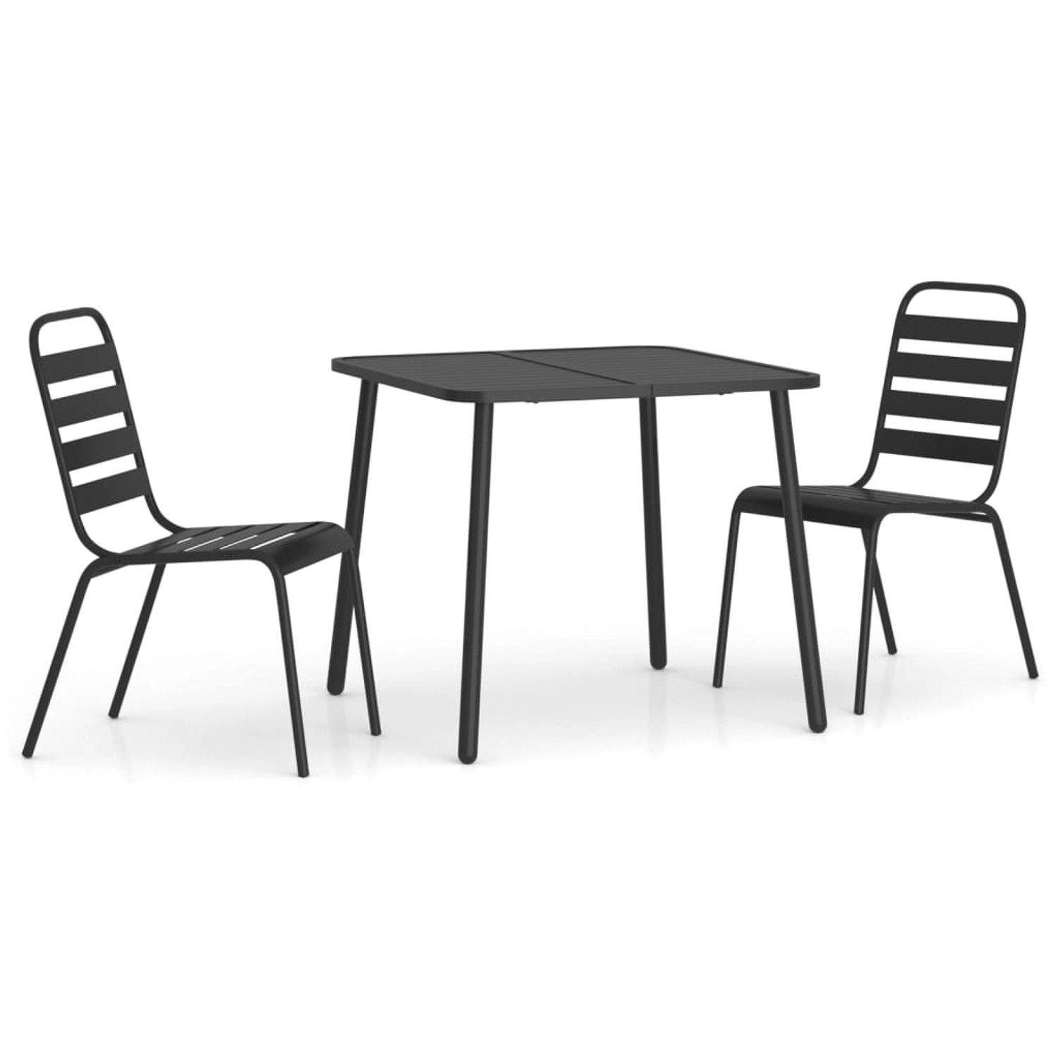 vidaXL 3-Tlg Garten-Essgruppe Anthrazit Stahl 3187987