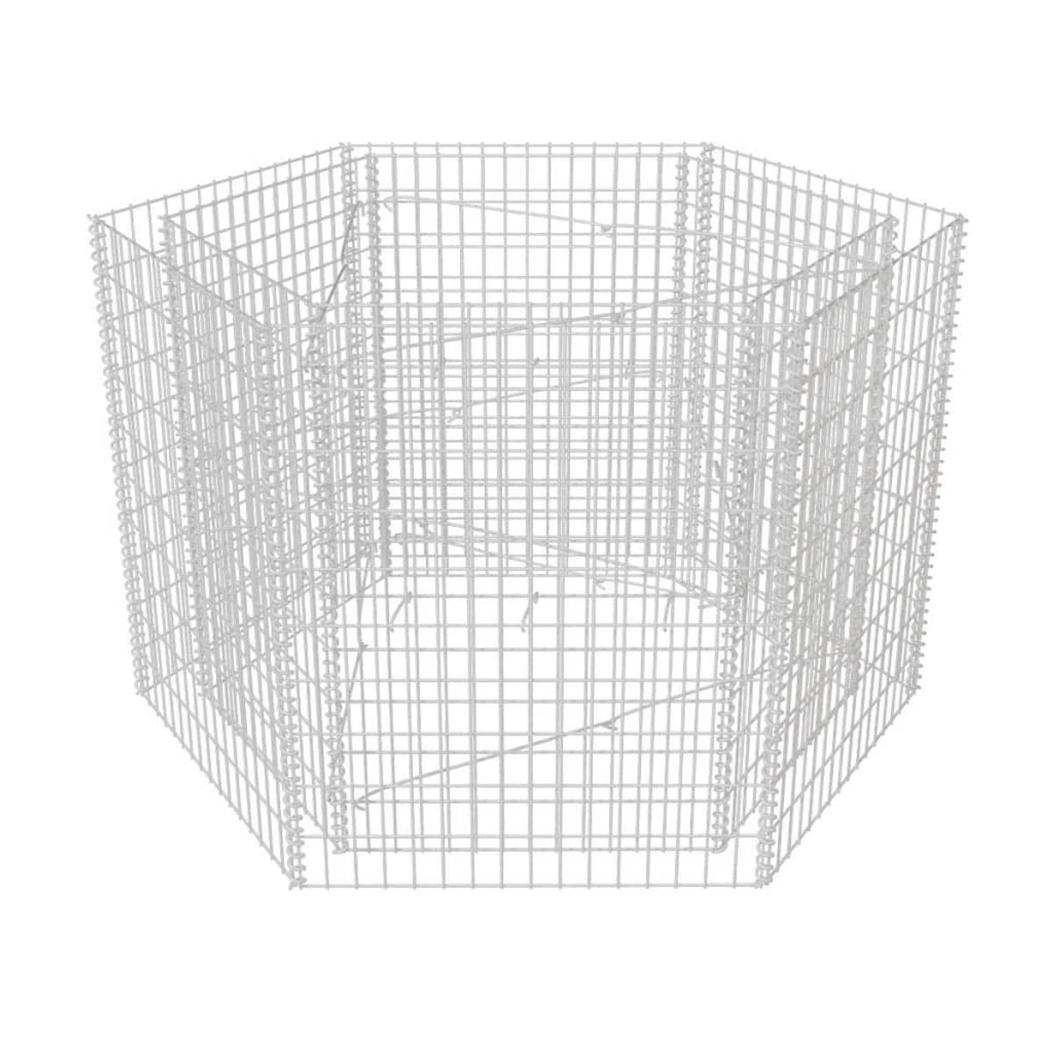 furnicato Sechseckiges Gabionen-Hochbeet 160×140×100 cm