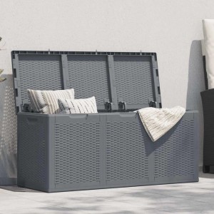 vidaXL Gartenbox Grau PP Rattan 270 L 364061