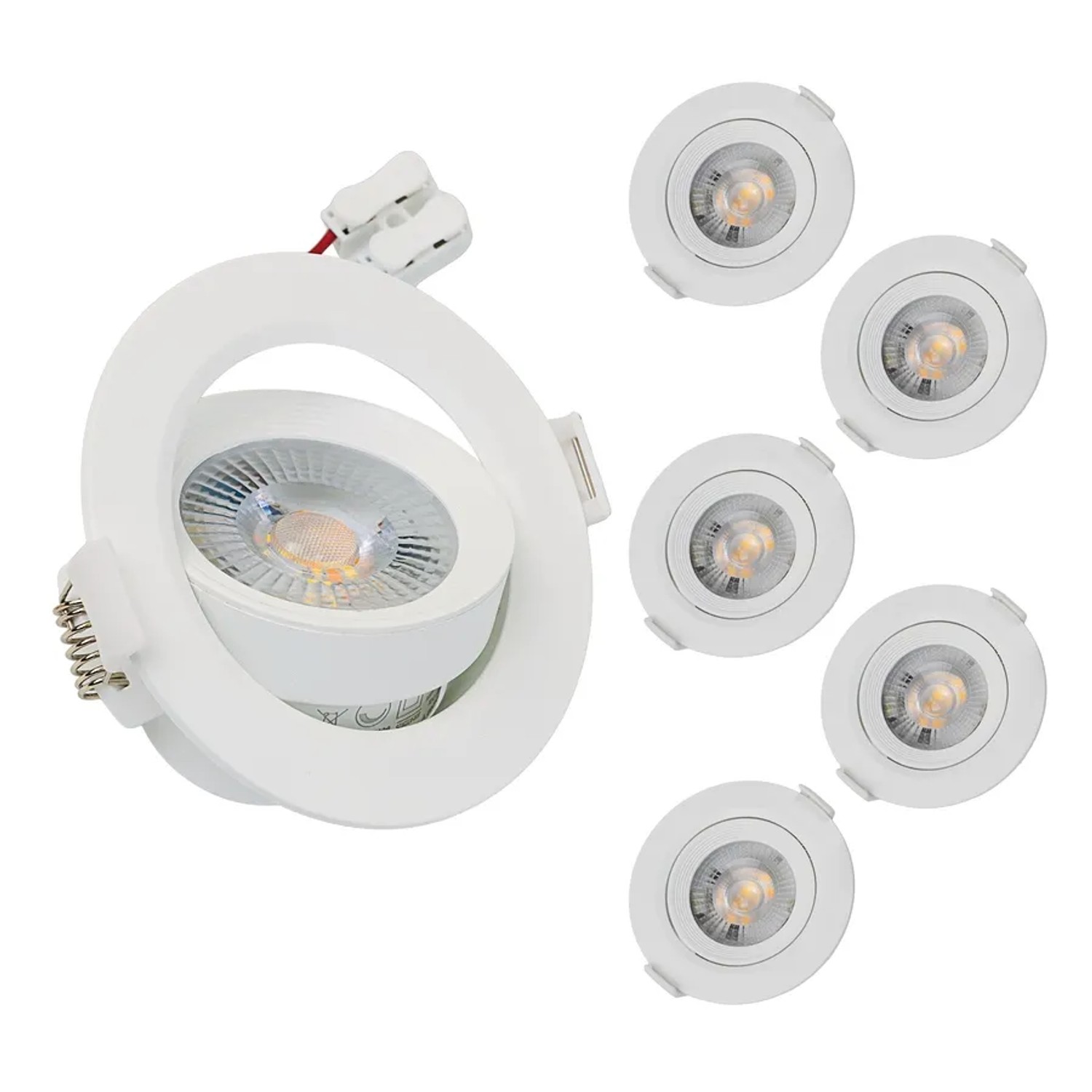 LUXULA 6er-Set LED Einbauspot Ø 75 mm Dimmbar CCT Farbwahl Einbaustrahler 7 günstig online kaufen