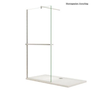 Duschparadies 90 x 13 x 3cm Duschregal Handtuchhalter Für Walk-in Duschwand Duschtrennwand Duschabtrennung Hochglanz Verchromt Badezimmer DIY