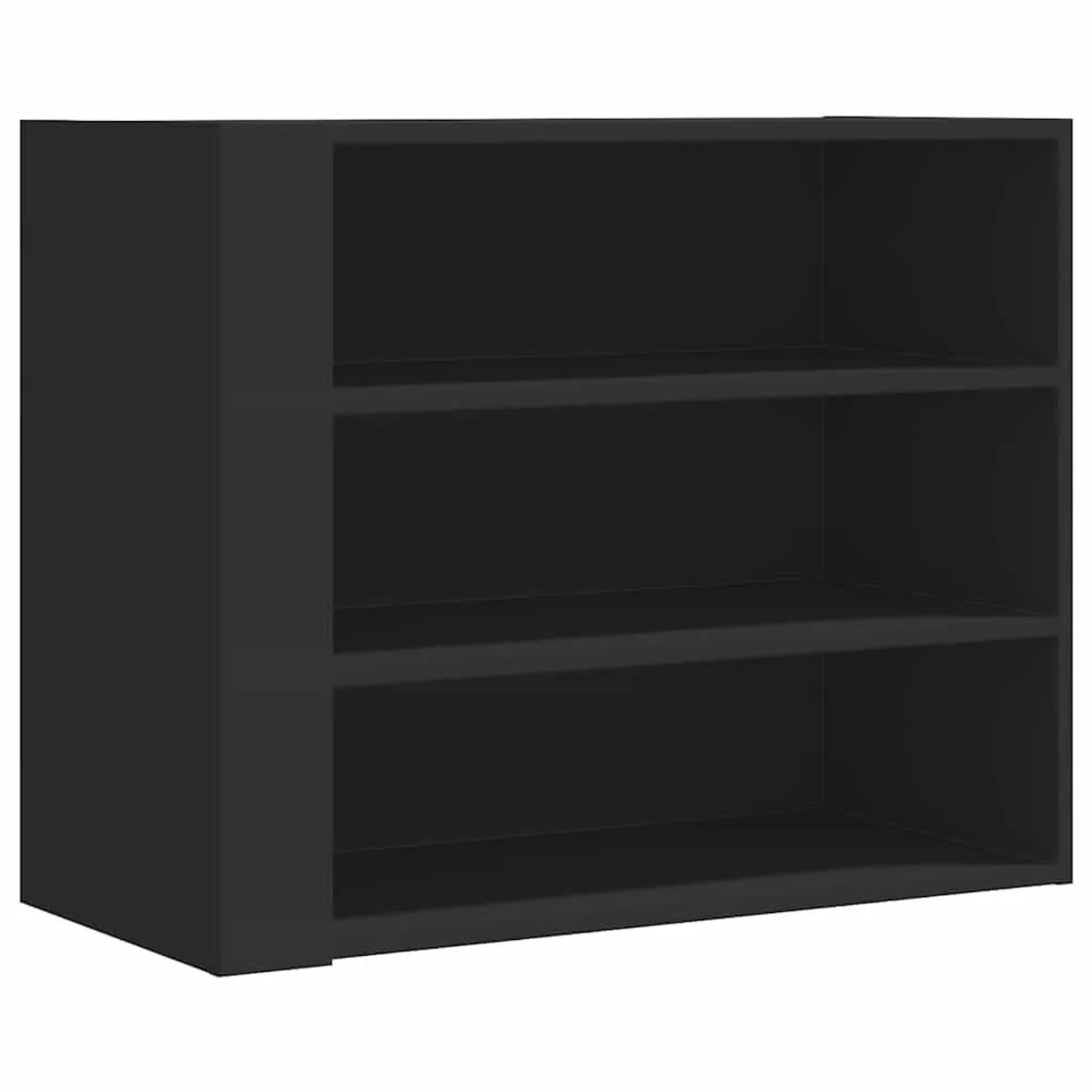 Thumbnail - vidaXL Wandregal Schwarz 75x35x60 cm Holzwerkstoff 848417