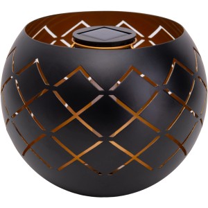 Näve LED-Solarleuchte Bowl, 20 cm, schwarz mit Flammeneffekt für stimmungsvolle Solar-Deko.