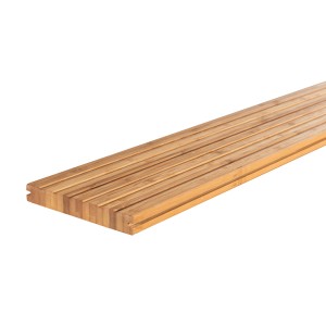 Terrassendiele Classico Smart Natur aus Bambus, glatt gehobelt, für den Terrassenbau.