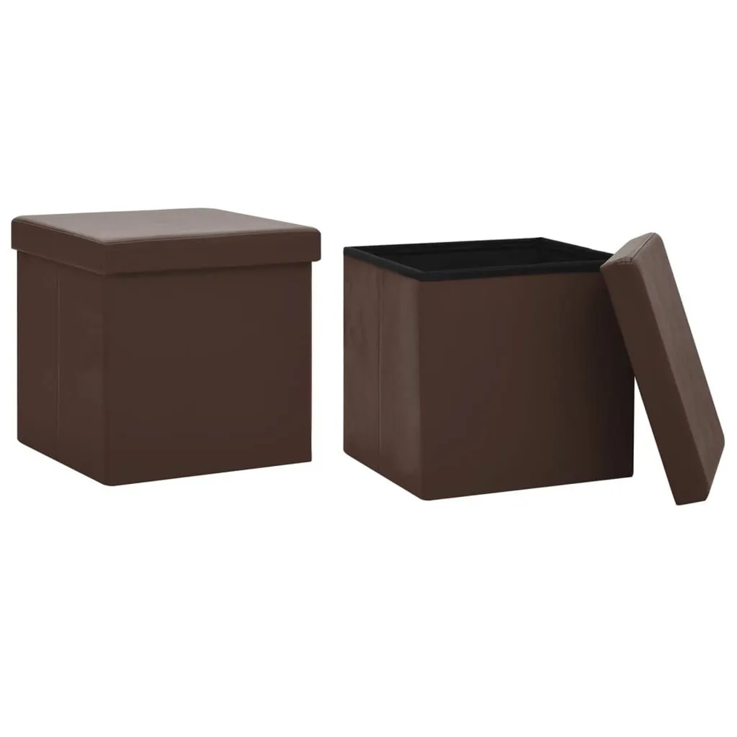 vidaXL Hocker mit Stauraum 2 Stk Braun PVC 338787